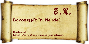 Borostyán Mendel névjegykártya